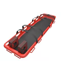Durable Red Medical Stretcher With Black Straps For Emergency Patient Use