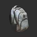 Gray Canvas Backpack With Multiple Pockets Zipper Closure And Adjustable Straps For Daily Use 3d model