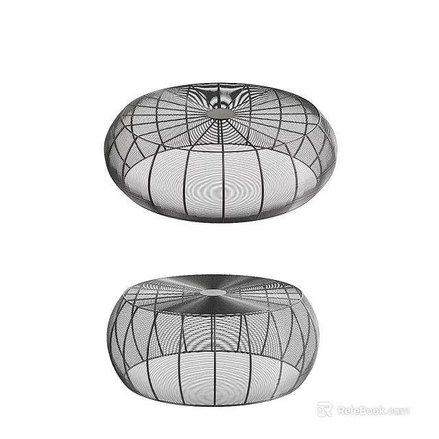 Modern Round Coffee Tables With Geometric Mesh Wireframe Design And Sleek Structure 3d model