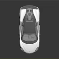 Silver Sports Car With Sleek Design Black Roof And Rear Spoiler