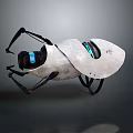 Futuristic Mechanical Robot With White Shell Black Legs And Blue Components 3d model