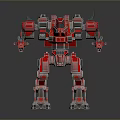 Red Armored Mechanical Robot Featuring Futuristic Sci Fi Design And Detailed Mechanical Arms