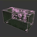 Military Green Cube Shaped Weapon With Central Opening And Metal Components