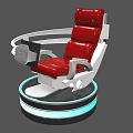 Futuristic Red Chair With White Frame Blue Light Base And Control Panel 3d model