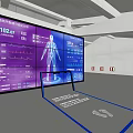 Healthcare Innovation Exhibition Hall Featuring Medical Tech Human Body Model Data Charts And Interactive Floor