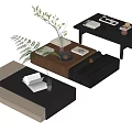Modern Coffee Table Designs With Wooden Black Beige Finishes Drawers Storage And Decorative Plants Books