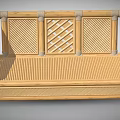 Outdoor Public Bench Made Of Bamboo With Woven Design And Durable Structure