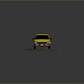 Yellow Classic Pickup Truck On Grass And Dirt Surface Design