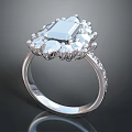 Elegant Platinum Diamond Ring With Square Center Stone And Halo Setting Design