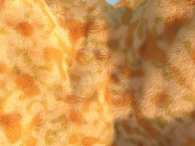 Soft Fluffy Texture With Orange Yellow Green Fur Pattern And Warm Natural Tones 3d model