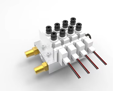 Industrial control solenoid valve group valve island pneumatic control 1185 3d model