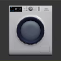 White Washing Machine With Round Viewing Window And Computerized Control Panel 3d model