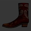 Brown Leather Patterned Vintage Boots With Stylish Design For Fashionable Look