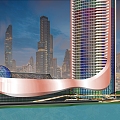 Curve-shaped urban complex super high-rise 3d model