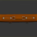 Orange Leather Briefcase With Buckle Closure And Handle For Daily Use