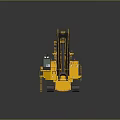 Yellow Crawler Excavator With Long Boom And Heavy Duty Bucket For Construction Work
