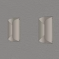 Two Modern Sleek Wall-Mounted Wall Lamps On Gray Wall With Soft Lighting 3d model