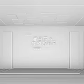 Futuristic Exhibition Interior With Blue Lighting And Digital City Projections