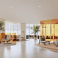 Creative Office Reception Rest Area Natural Style 3d model