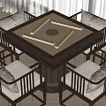 New Chinese Mahjong Table and Chair Combination 3d model