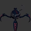 Futuristic Mechanical Reptile 3D Model With Black Red Scales And Glowing Appendages