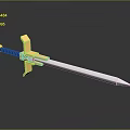 Ornate Sword With Golden Accents Black Hilt And Silver Blade On Dark Surface
