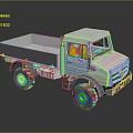 Gray Dump Truck Featuring Open Bed Cab and Large Off Road Tires 3d model
