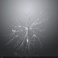 White Neural Network Structure With Radial Dendritic Lines On Black Background 3d model