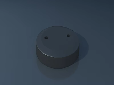 Solid Gray Circular Component With Two Holes For Industrial Applications 3d model