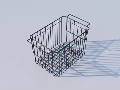 Black Metal Wire Storage Basket for Home Organization Durable Design Perfect for Kitchen Bathroom 3d model