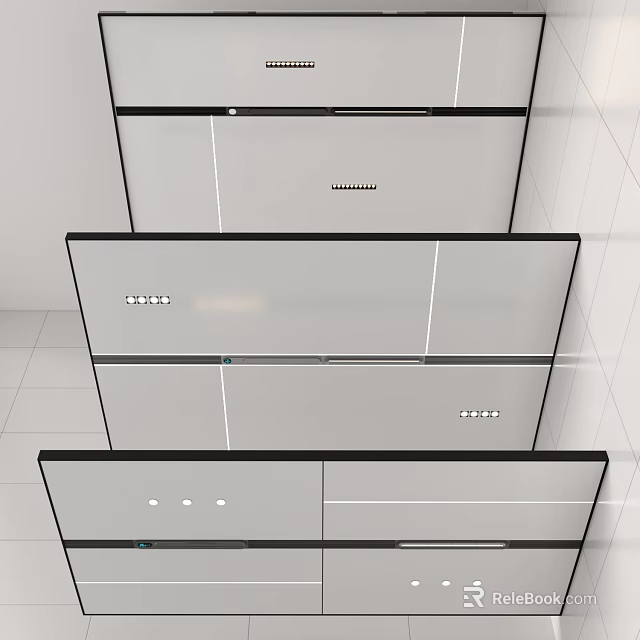 Modern Ceiling Design For Interior With Recessed Lighting And Sleek Lines 3d model