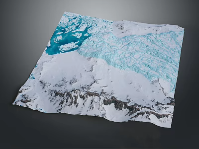Alpine Glacier Terrain With Snowy Peaks Blue Ice And Rocky Ridges 3d model