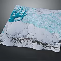 Alpine Glacier Terrain With Snowy Peaks Blue Ice And Rocky Ridges