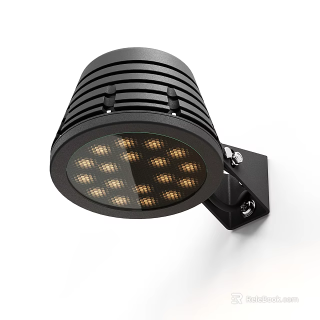 Black Modern LED Wall Light With Sleek Circular Design And Bright Illumination 3d model