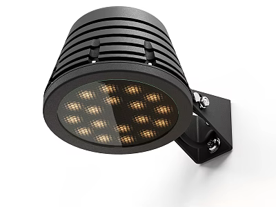 Black Modern LED Wall Light With Sleek Circular Design And Bright Illumination 3d model