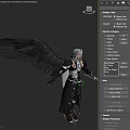 Mysterious Character With Black Wings And Long Sword In Black Robe
