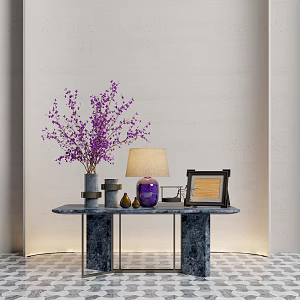 Italian Light Luxury Other Tables End View Platform Hotel Green Planting Modern Hotel End View Modern Vintage Decoration Combination Entrance Platform End View Platform Floriculture 3d model