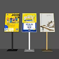 Different Design Display Boards With Yellow Background For Recruitment Event