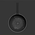 Red Frying Pan With Black Handle And Dot Pattern For Home Kitchen Cooking 3d model