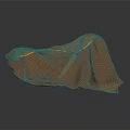 Light Brown Hair and Organ Sample with Golden Mesh Structure and Black Edges