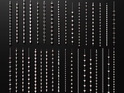 Various Beaded Chains And Decorative Strings For Garden Hanging Ornaments Design Styles 3d model