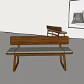 Two Modern Wooden Benches With Light Cushioned Seats In Minimalist Interior