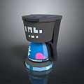 Stylish Gray Blue Coffee Maker With Pink Design For Daily Home Use