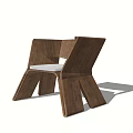Two Modern Wicker Leisure Chairs With White Cushions And Stylish Design