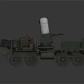 Weapon System Mounted On Camouflage Military Truck With White Cylindrical Device And Multi Wheels