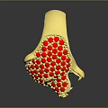 Elegant Golden Bracelet With Intricate Red Bead Decorations And Handcrafted Design