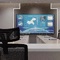 Electronic Evidence Forensic Examination Laboratory Interior With Office Desks Chairs And Reception Counter