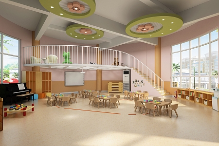 Modern Kindergarten Class 3d model