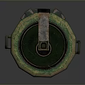 Green Cylindrical Military Explosive Weapon With Metal Casing And EXPLOSIVE UN 0090 Label