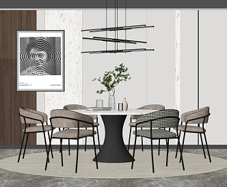 Modern Dining Table and Chair Combination Dining Table and Chair 3d model